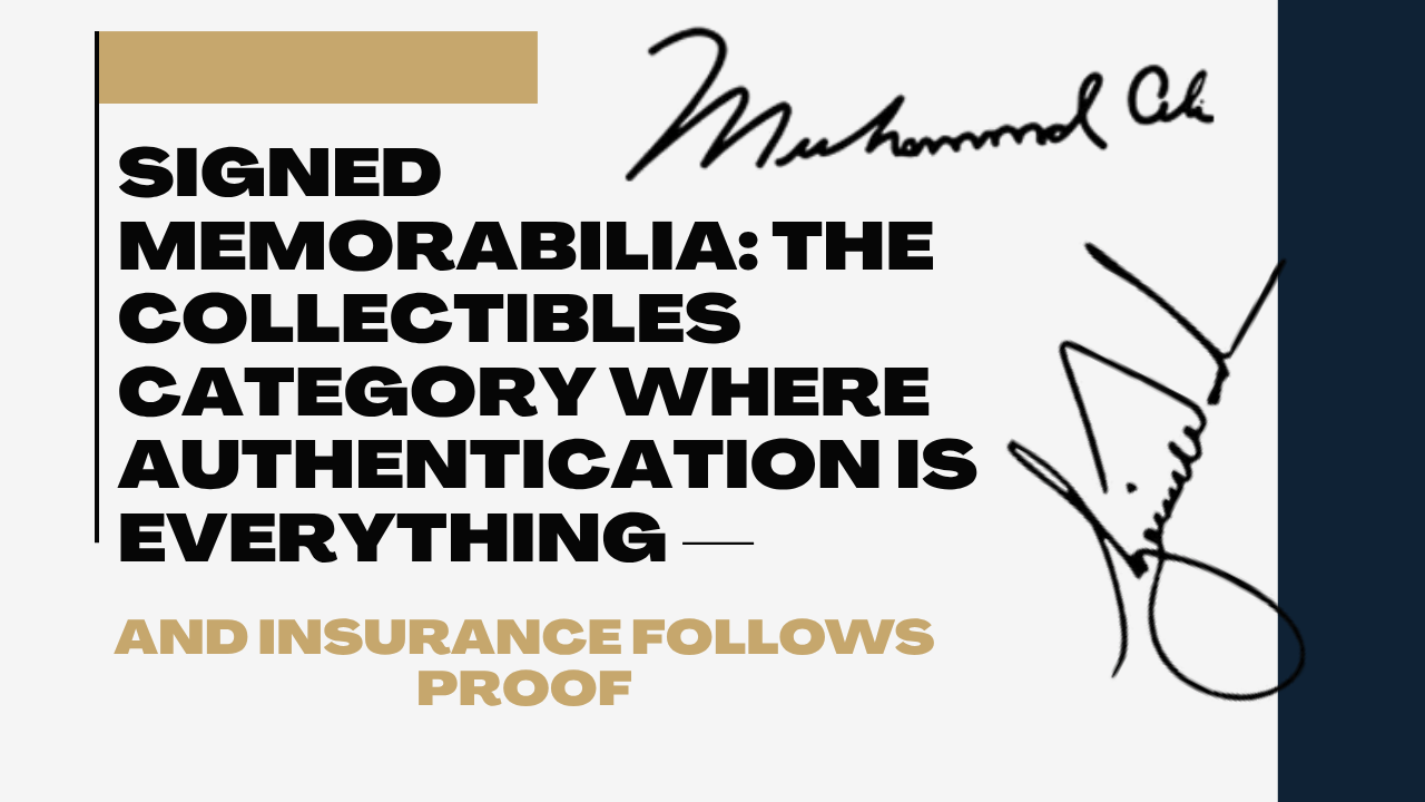 Signed Memorabilia: The Category Where Authentication Is Everything — and Insurance Follows Proof